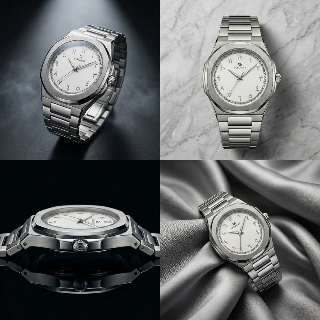 Elegant Royal Arabic Men's Watch - Pure White Dial