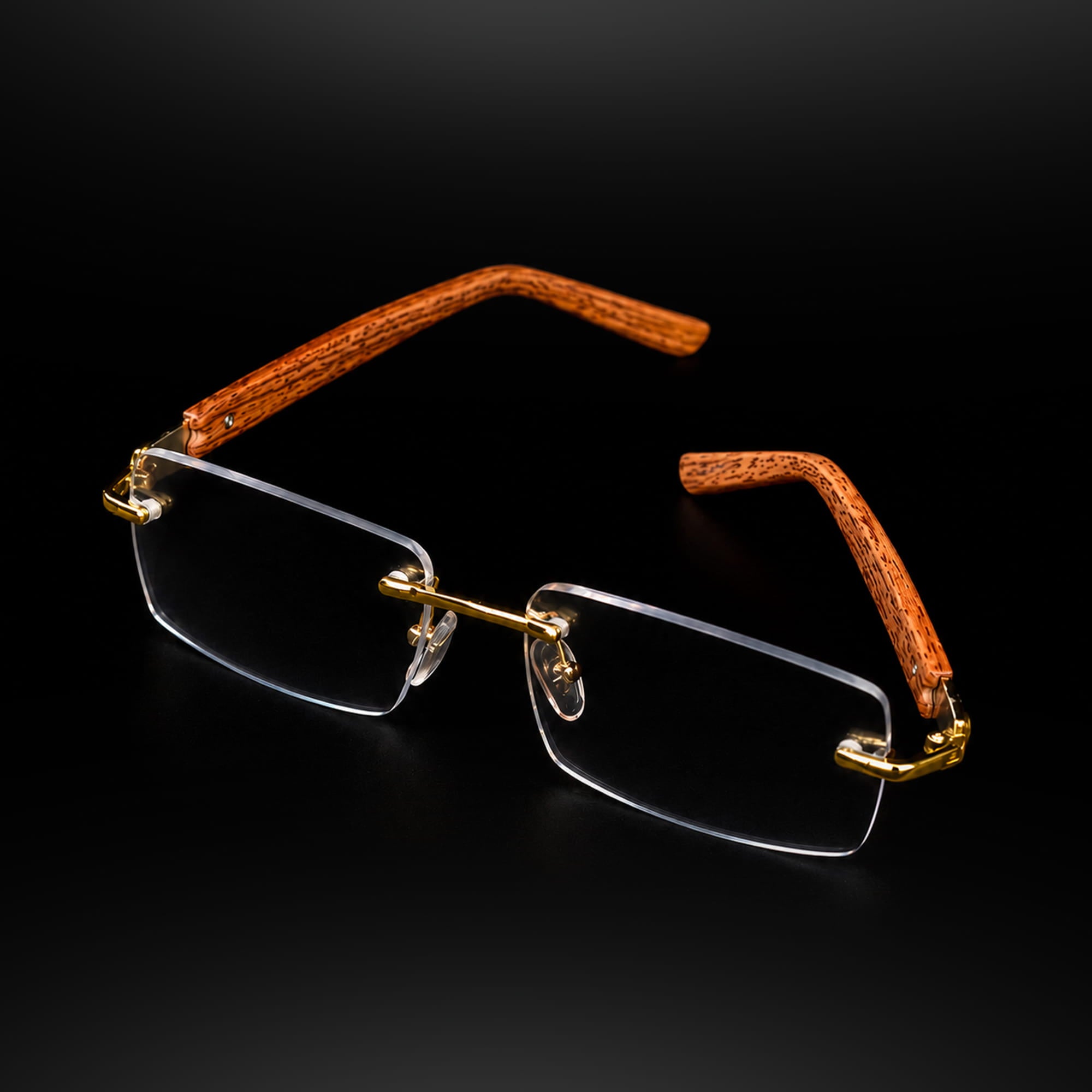 Cartier Photochromic Rimless Wooden Temple – Gold Edition