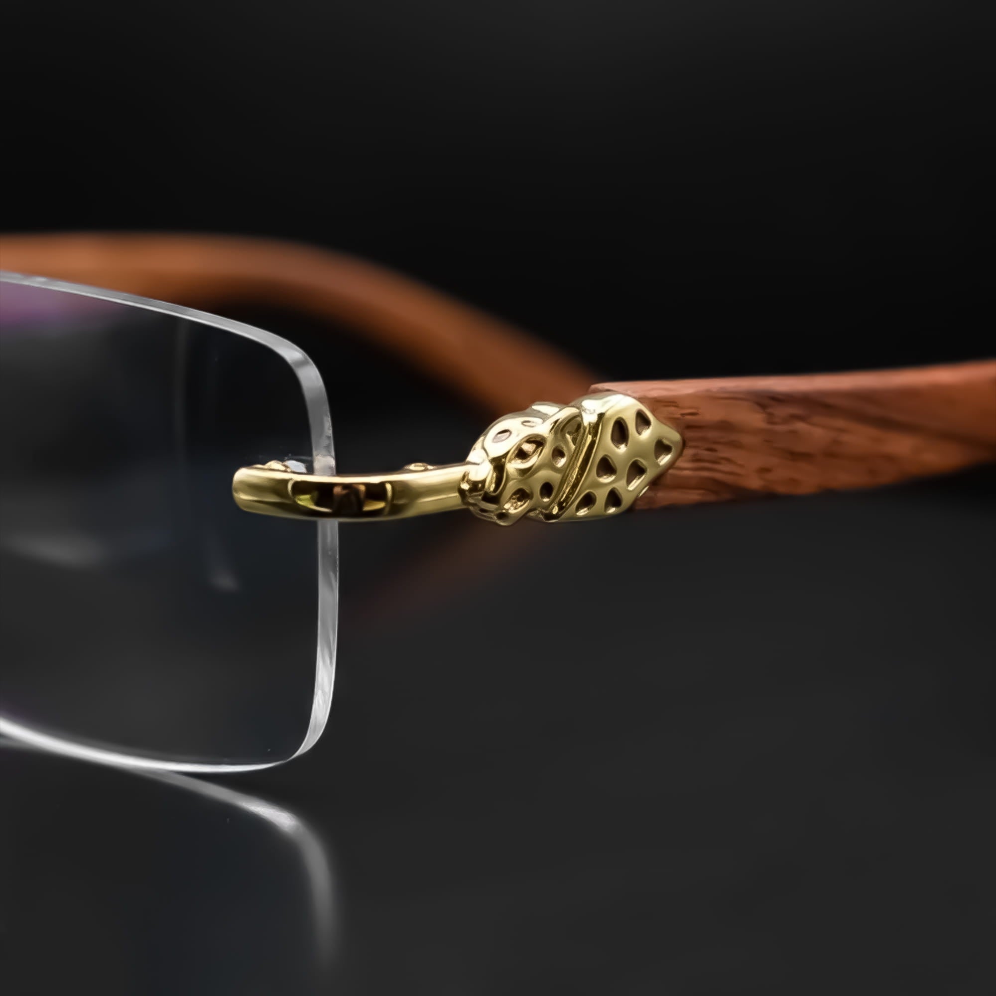 Cartier Photochromic Rimless Wooden Temple – Gold Edition