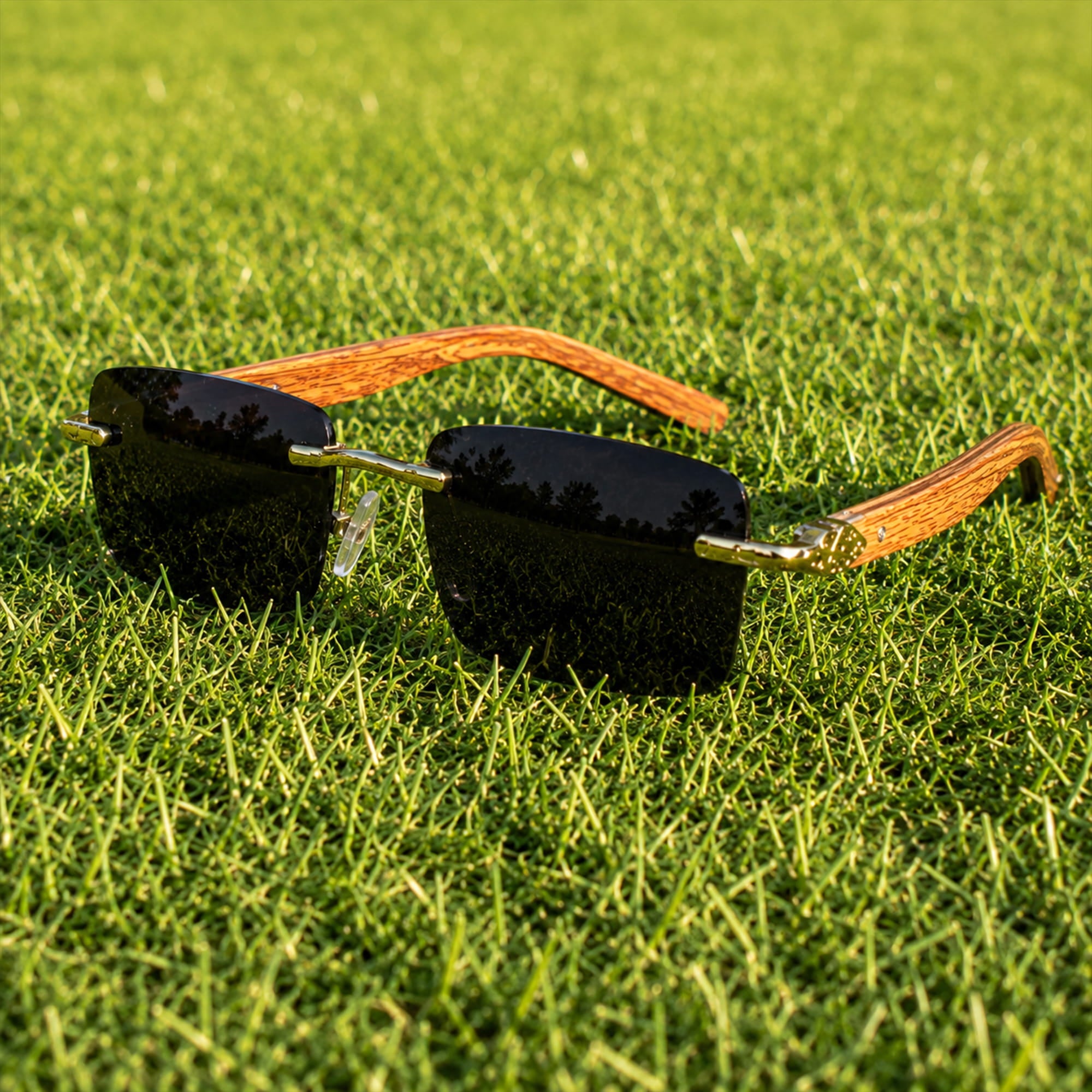 Cartier Photochromic Rimless Wooden Temple – Gold Edition