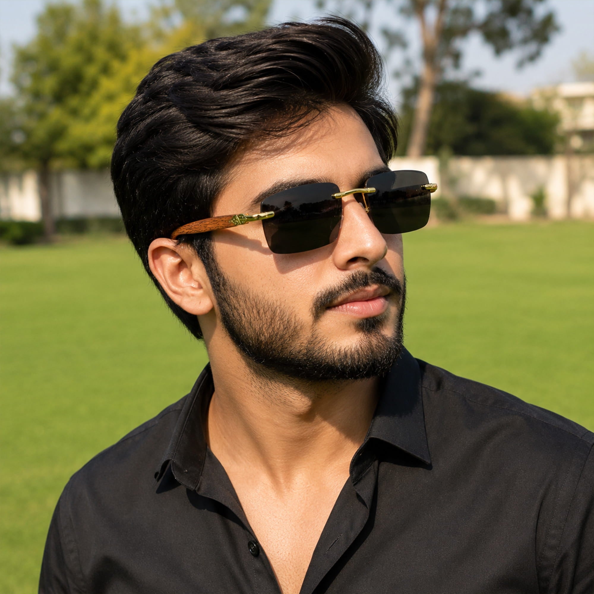 Cartier Photochromic Rimless Wooden Temple – Gold Edition