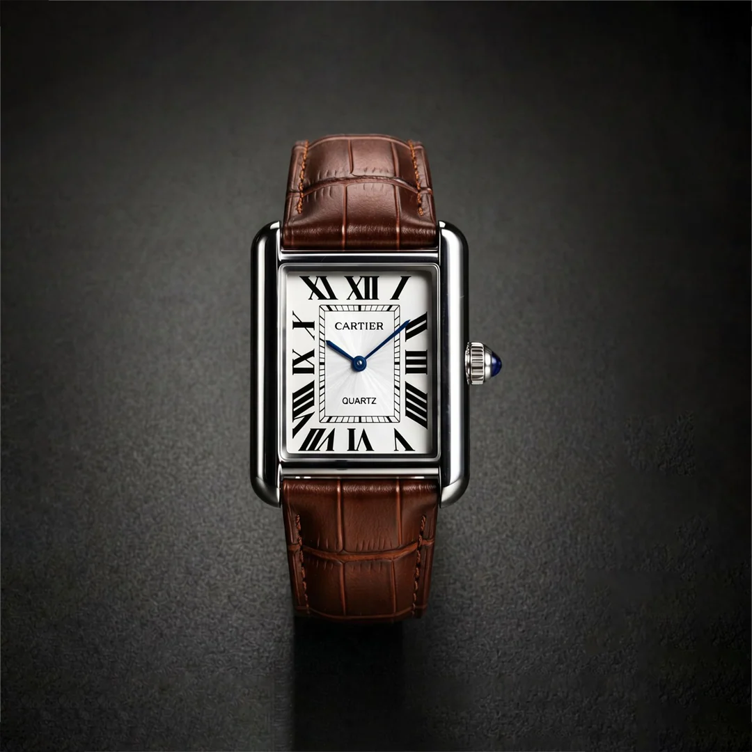 Cartier Tank Must Wrist Watch Brown & White Edition