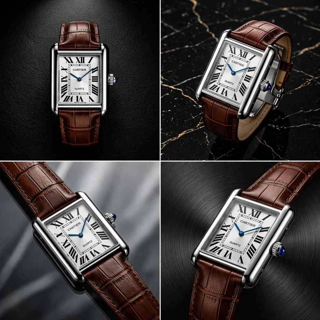 Cartier Tank Must Wrist Watch Brown & White Edition